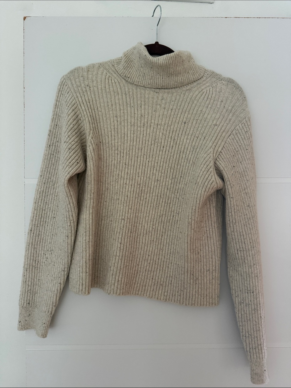 Marine Layer Ribbed Cowl Neck Sweater in Oatmeal